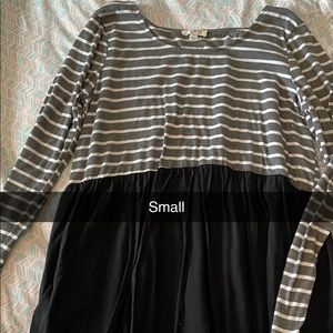 Umgee striped long sleeve baby doll top